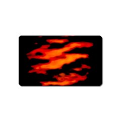 Red  Waves Abstract Series No13 Magnet (name Card) by DimitriosArt