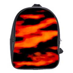 Red  Waves Abstract Series No13 School Bag (large) by DimitriosArt