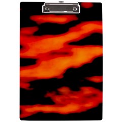Red  Waves Abstract Series No13 A4 Clipboard by DimitriosArt