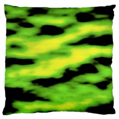 Green  Waves Abstract Series No12 Standard Flano Cushion Case (one Side) by DimitriosArt