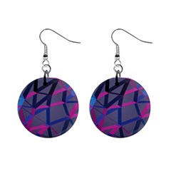 3d Lovely Geo Lines Mini Button Earrings by Uniqued