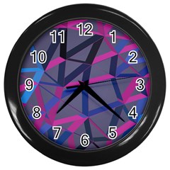 3d Lovely Geo Lines Wall Clock (Black)