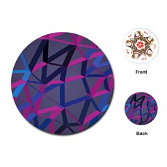 3d Lovely Geo Lines Playing Cards Single Design (Round)