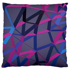 3d Lovely Geo Lines Large Cushion Case (one Side) by Uniqued