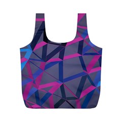 3d Lovely Geo Lines Full Print Recycle Bag (m)