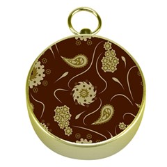 Floral Pattern Paisley Style  Gold Compasses by Eskimos