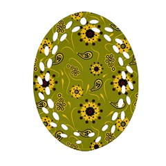 Floral Pattern Paisley Style  Ornament (oval Filigree) by Eskimos