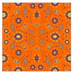 Floral Pattern Paisley Style  Large Satin Scarf (square) by Eskimos