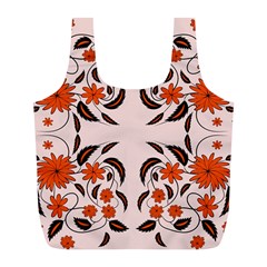 Floral Folk Damask Pattern  Full Print Recycle Bag (l) by Eskimos