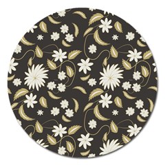 Folk Flowers Print Floral Pattern Ethnic Art Magnet 5  (round) by Eskimos