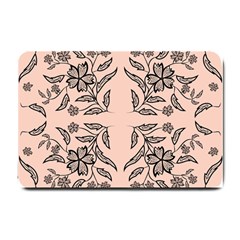 Floral Folk Damask Pattern  Small Doormat  by Eskimos