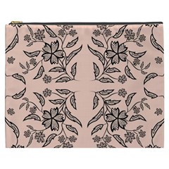 Floral Folk Damask Pattern  Cosmetic Bag (xxxl) by Eskimos