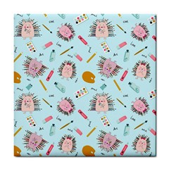 Hedgehogs Artists Tile Coaster by SychEva