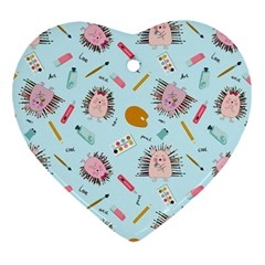 Hedgehogs Artists Ornament (heart) by SychEva