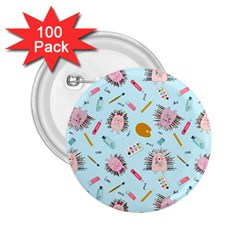 Hedgehogs Artists 2 25  Buttons (100 Pack) 