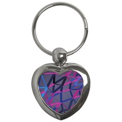 3d Lovely Geo Lines Key Chain (heart)