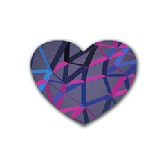 3d Lovely Geo Lines Rubber Coaster (heart)