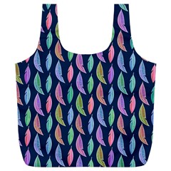 Colorful Feathers Full Print Recycle Bag (xl) by SychEva