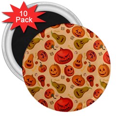 Pumpkin Muzzles 3  Magnets (10 Pack)  by SychEva