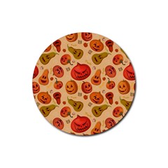 Pumpkin Muzzles Rubber Coaster (Round)