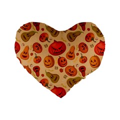 Pumpkin Muzzles Standard 16  Premium Flano Heart Shape Cushions by SychEva