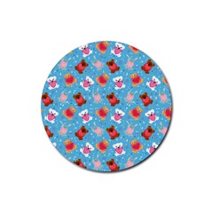 Cute Cats And Bears Rubber Coaster (Round)