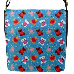 Cute Cats And Bears Flap Closure Messenger Bag (S)