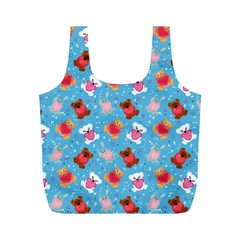 Cute Cats And Bears Full Print Recycle Bag (M)