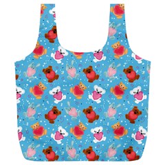 Cute Cats And Bears Full Print Recycle Bag (XL)