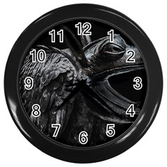 Creepy Monster Bird Portrait Artwork Wall Clock (black) by dflcprintsclothing