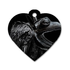 Creepy Monster Bird Portrait Artwork Dog Tag Heart (one Side) by dflcprintsclothing