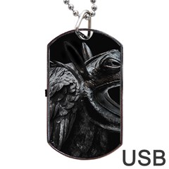 Creepy Monster Bird Portrait Artwork Dog Tag Usb Flash (one Side) by dflcprintsclothing