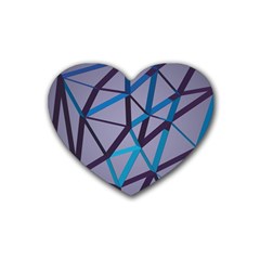 3d Lovely Geo Lines 2 Rubber Heart Coaster (4 Pack) by Uniqued