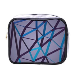 3d Lovely Geo Lines 2 Mini Toiletries Bag (one Side) by Uniqued