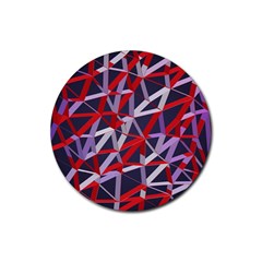 3d Lovely Geo Lines Vii Rubber Round Coaster (4 Pack) by Uniqued