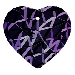 3d Lovely Geo Lines Vi Ornament (heart) by Uniqued