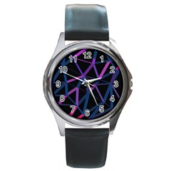 3d Lovely Geo Lines  V Round Metal Watch