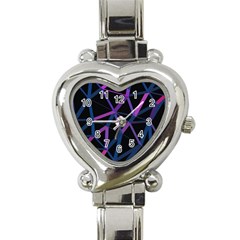 3d Lovely Geo Lines  V Heart Italian Charm Watch by Uniqued