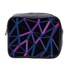 3d Lovely Geo Lines  V Mini Toiletries Bag (two Sides) by Uniqued