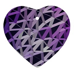 3d Lovely Geo Lines  Iv Ornament (heart) by Uniqued