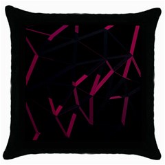 3d Lovely Geo Lines Viii Throw Pillow Case (black) by Uniqued