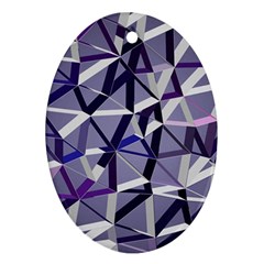 3d Lovely Geo Lines Ix Oval Ornament (two Sides) by Uniqued