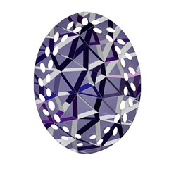 3d Lovely Geo Lines Ix Ornament (oval Filigree) by Uniqued