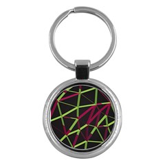 3d Lovely Geo Lines X Key Chain (round) by Uniqued