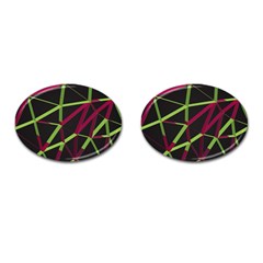 3d Lovely Geo Lines X Cufflinks (oval) by Uniqued