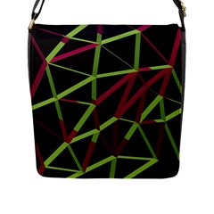 3d Lovely Geo Lines X Flap Closure Messenger Bag (l) by Uniqued