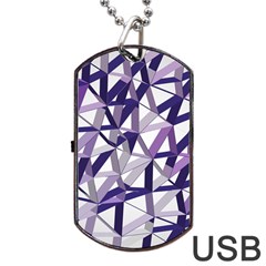 3d Lovely Geo Lines X Dog Tag Usb Flash (one Side) by Uniqued