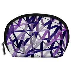 3d Lovely Geo Lines X Accessory Pouch (large) by Uniqued