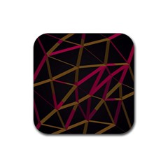 3d Lovely Geo Lines Xi Rubber Coaster (square) by Uniqued
