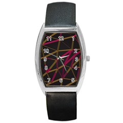 3d Lovely Geo Lines Xi Barrel Style Metal Watch by Uniqued